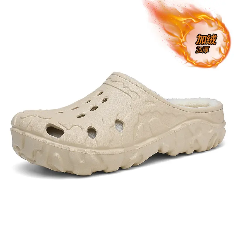 Cross-Border Large Size Cotton Slippers for Men in Winter Indoor Non-Slip Warm Clogs Shoes Outdoor Fleece-Lined Thickeneded Furry Slippers - Image 7