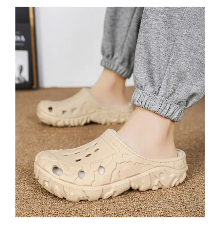 Cross-Border Large Size Cotton Slippers for Men in Winter Indoor Non-Slip Warm Clogs Shoes Outdoor Fleece-Lined Thickeneded Furry Slippers — feature 16