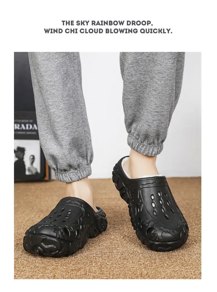 Cross-Border Large Size Cotton Slippers for Men in Winter Indoor Non-Slip Warm Clogs Shoes Outdoor Fleece-Lined Thickeneded Furry Slippers — feature 18