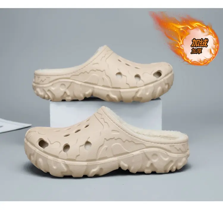 Cross-Border Large Size Cotton Slippers for Men in Winter Indoor Non-Slip Warm Clogs Shoes Outdoor Fleece-Lined Thickeneded Furry Slippers — feature 21