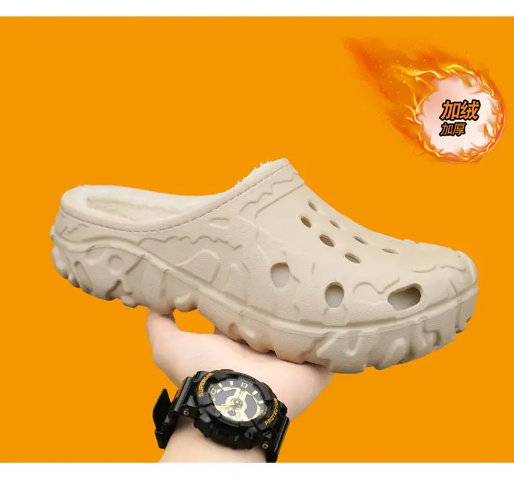 Cross-Border Large Size Cotton Slippers for Men in Winter Indoor Non-Slip Warm Clogs Shoes Outdoor Fleece-Lined Thickeneded Furry Slippers — feature 23
