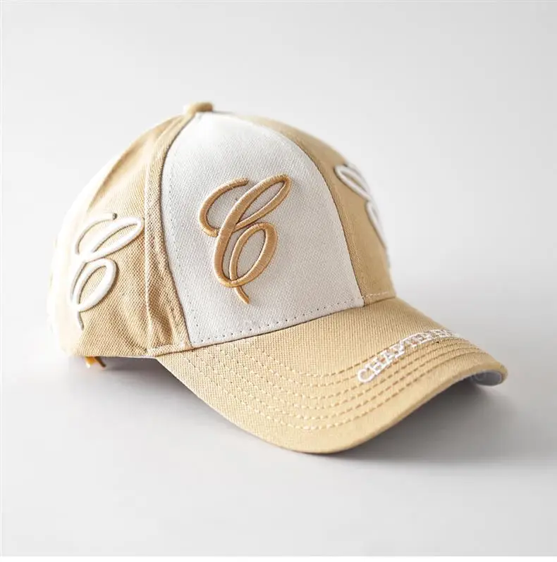 3D Embroidered Baseball Cap for Men Women Beige White — feature 1