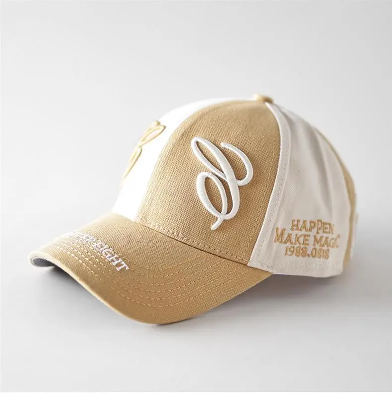 3D Embroidered Baseball Cap for Men Women Beige White — feature 2