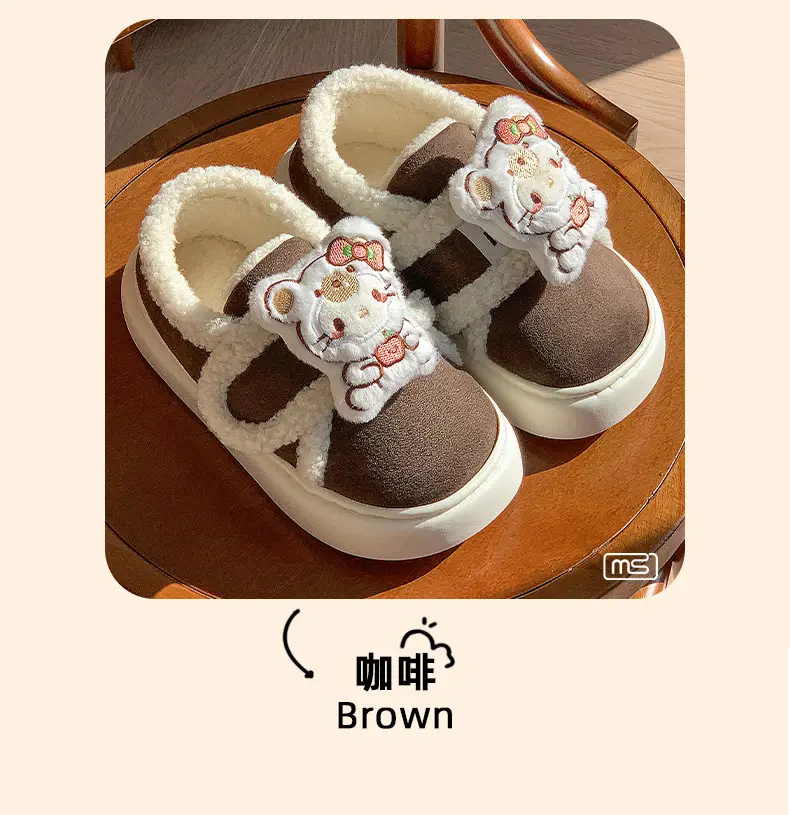 Winter Hello Kitty Cotton Slippers Women Warm Soft Soled — feature 15