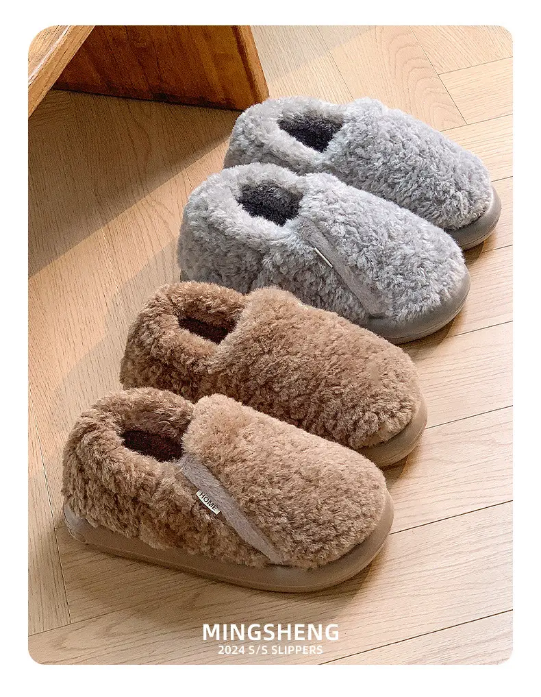 2025 Winter Fleece Bow Slippers for Men Women Warm Home Wear — feature 10