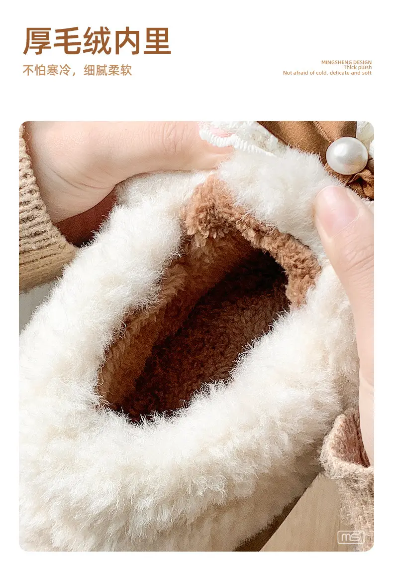 2025 Winter Fleece Bow Slippers for Men Women Warm Home Wear — feature 14