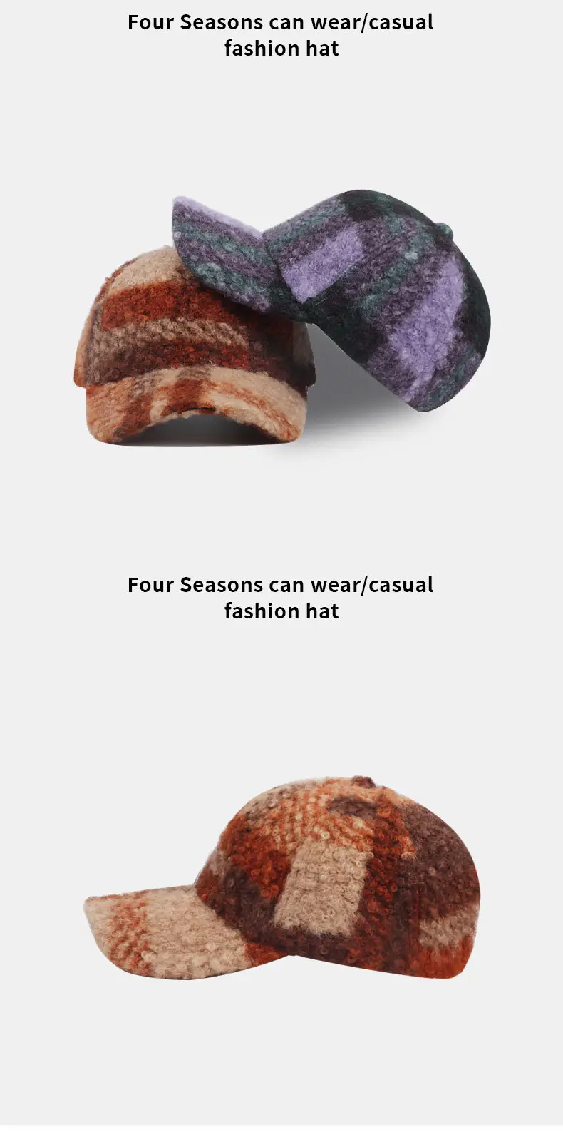 British Style Plaid Newsboy Cap for Women Autumn Winter — feature 11