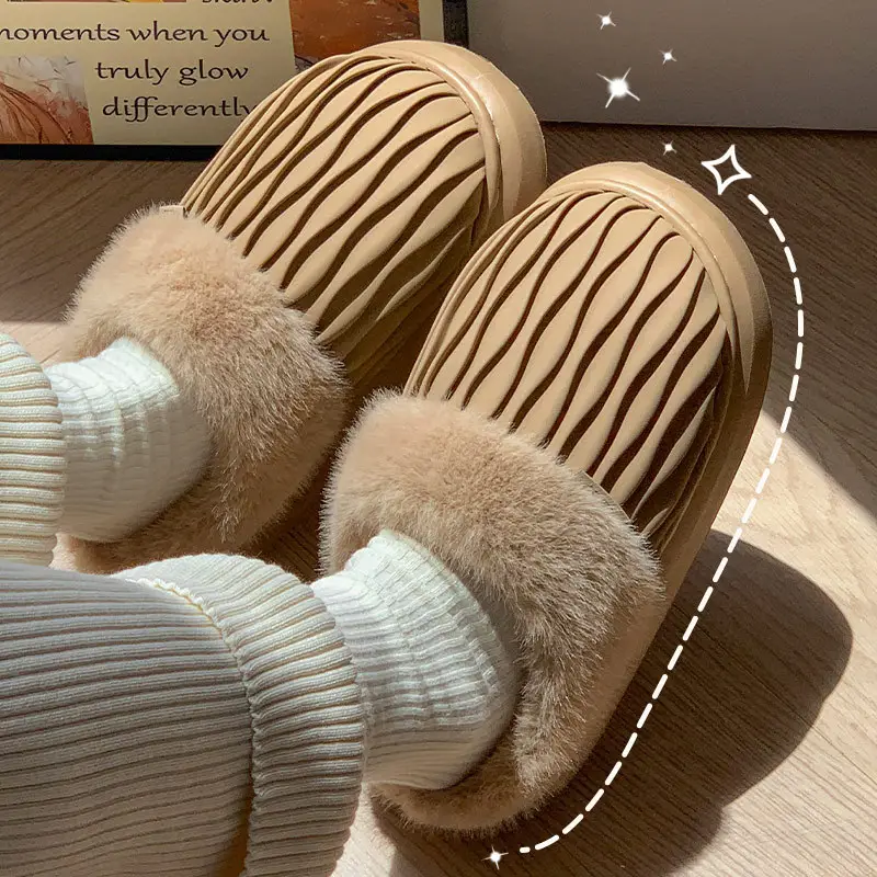 2025 Winter Cotton Slippers Warm Thickened Men Women