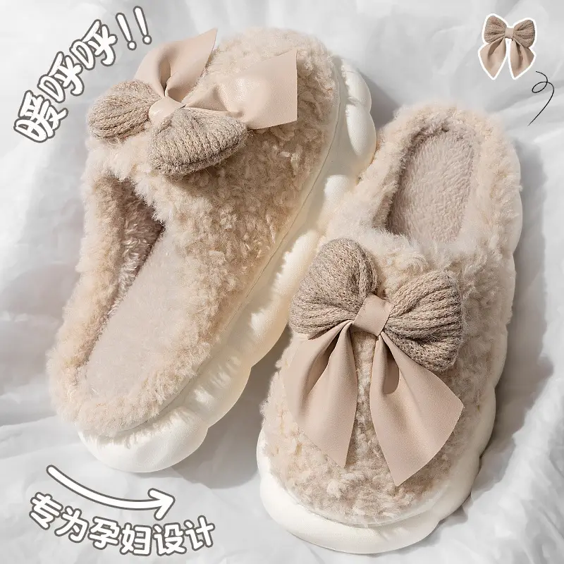 Thick-Soled Cotton Slippers for Women, Autumn and Winter 2025 New Indoor Home Warm Plus Plush Fur Heightening Anti-Slip Slippers - Image 6