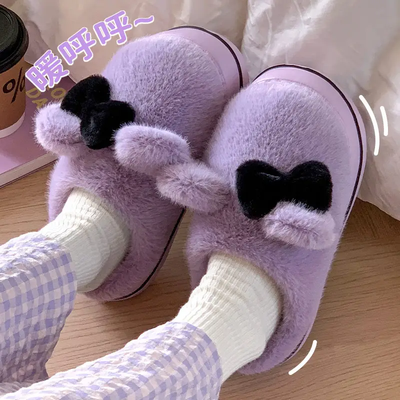 2025 Winter Plush Bow Slippers for Women - Image 5