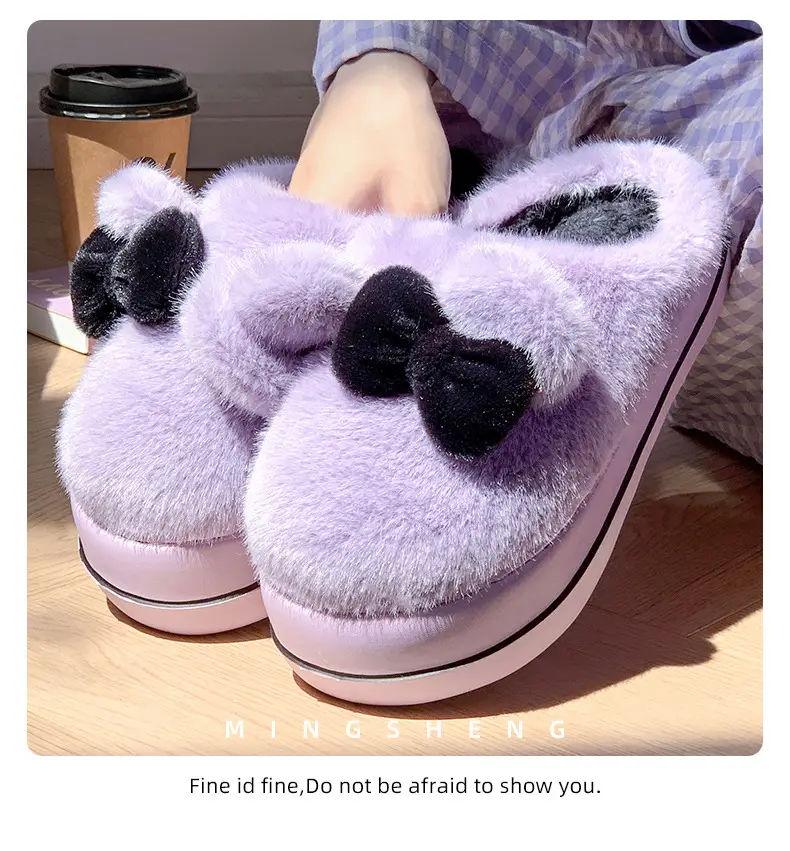 2025 Winter Plush Bow Slippers for Women — feature 14