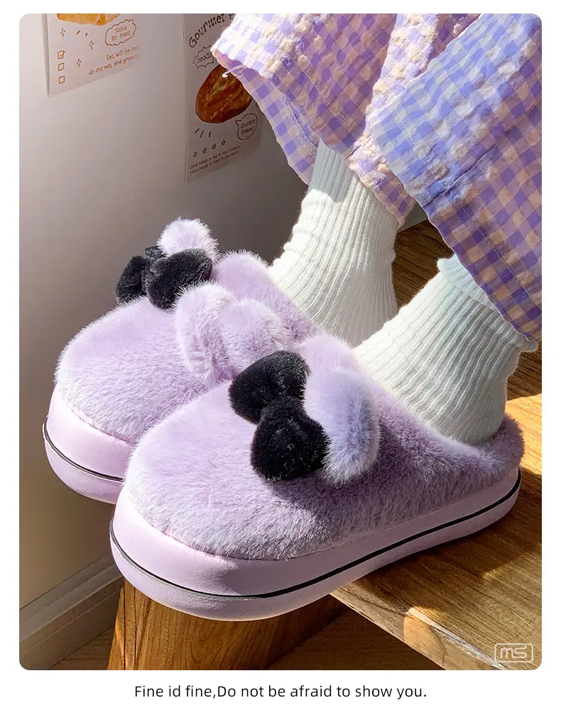 2025 Winter Plush Bow Slippers for Women — feature 4