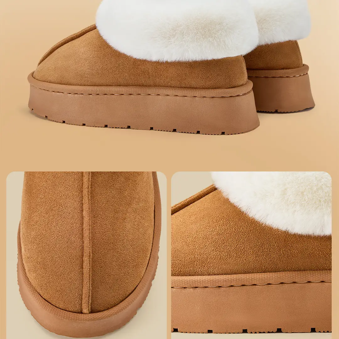 Winter Thick-Soled Cotton Slippers for Women, Fashionable and Versatile, Fleece-Lined, Thickeneded, Warm and Non-Shedding Snow Cotton Shoes — feature 14