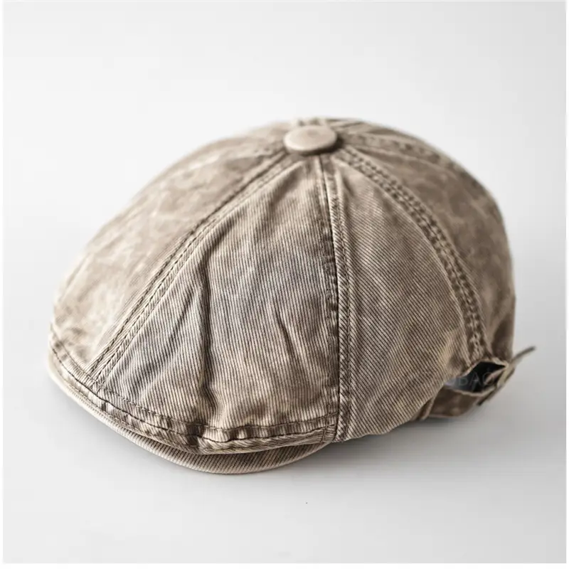 Men Face-Slimming Suncap Black Leather Baseball Cap