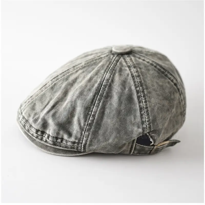 Men Face-Slimming Suncap Black Leather Baseball Cap