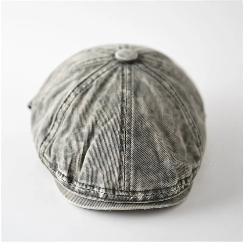 Men Face-Slimming Suncap Black Leather Baseball Cap