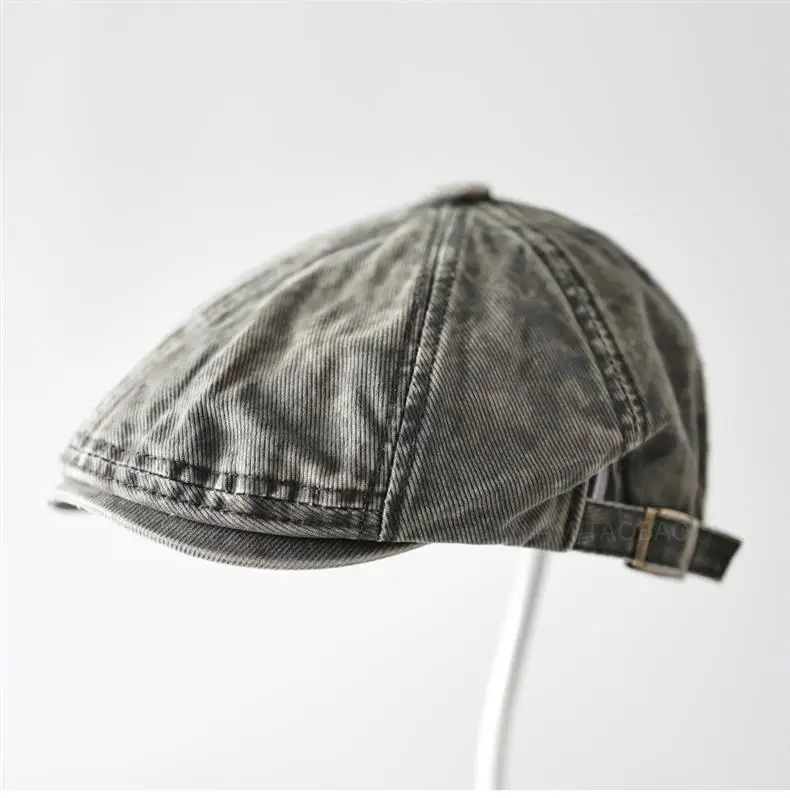 Men Face-Slimming Suncap Black Leather Baseball Cap — feature 4