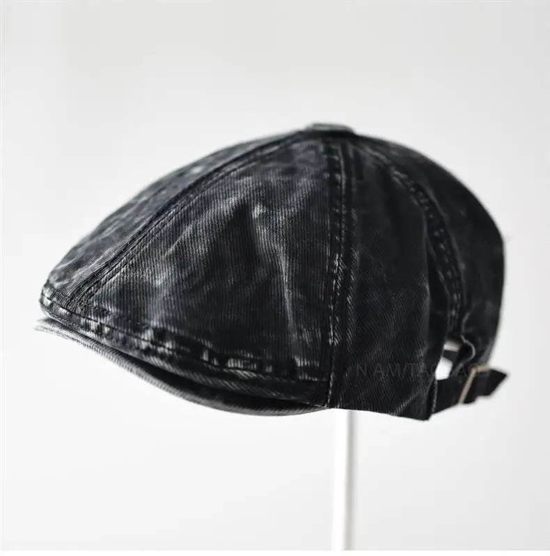 Men Face-Slimming Suncap Black Leather Baseball Cap — feature 5