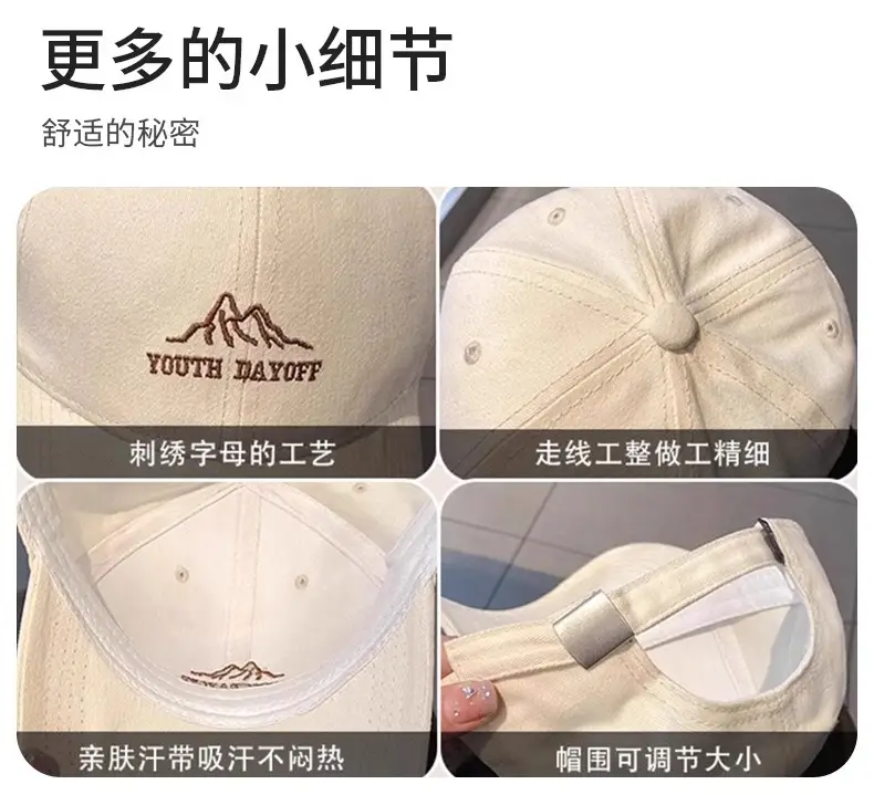 Women Embroidered Wide Brim Hat 2025 New Summer Baseball Cap — feature 4
