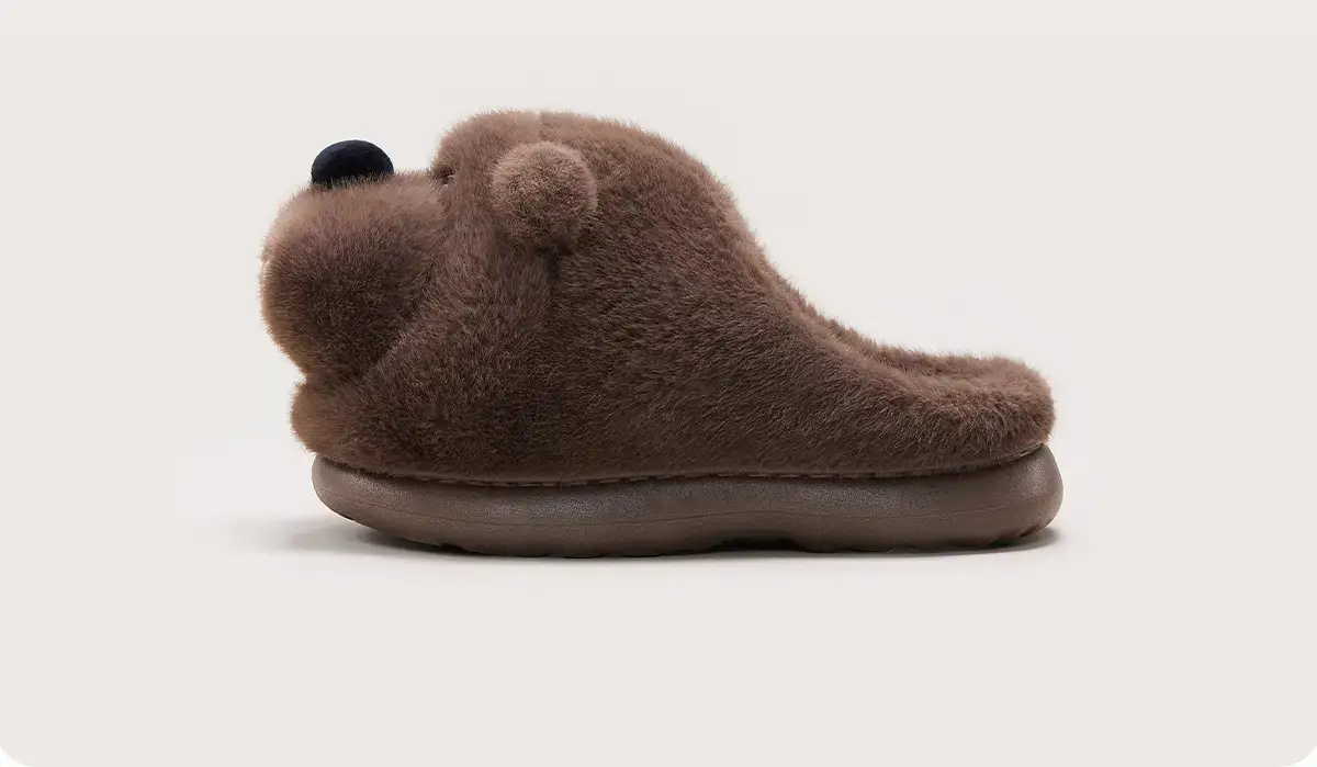 Brown Bear Design Women Winter Fleece Slippers — feature 29