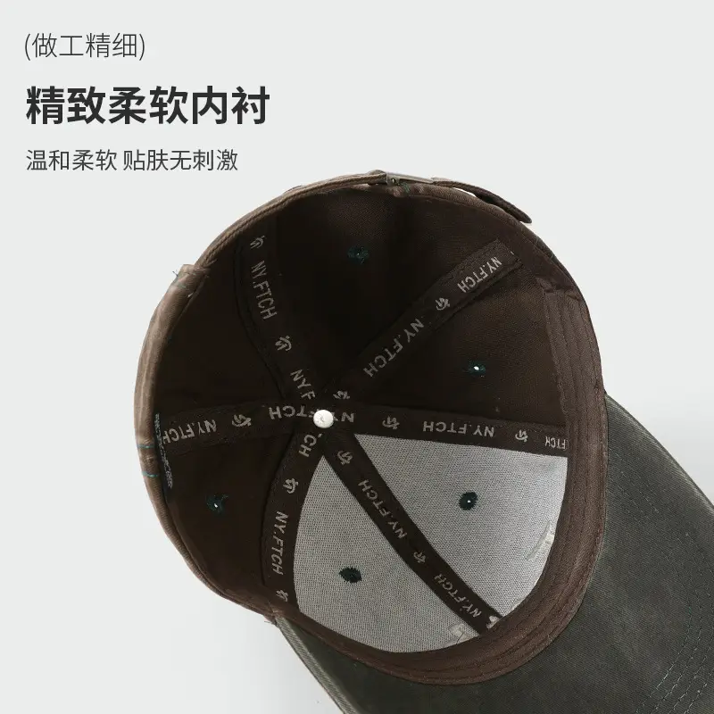 Korean Style Embroidered Washed Cap Distressed Duckbill - Image 8