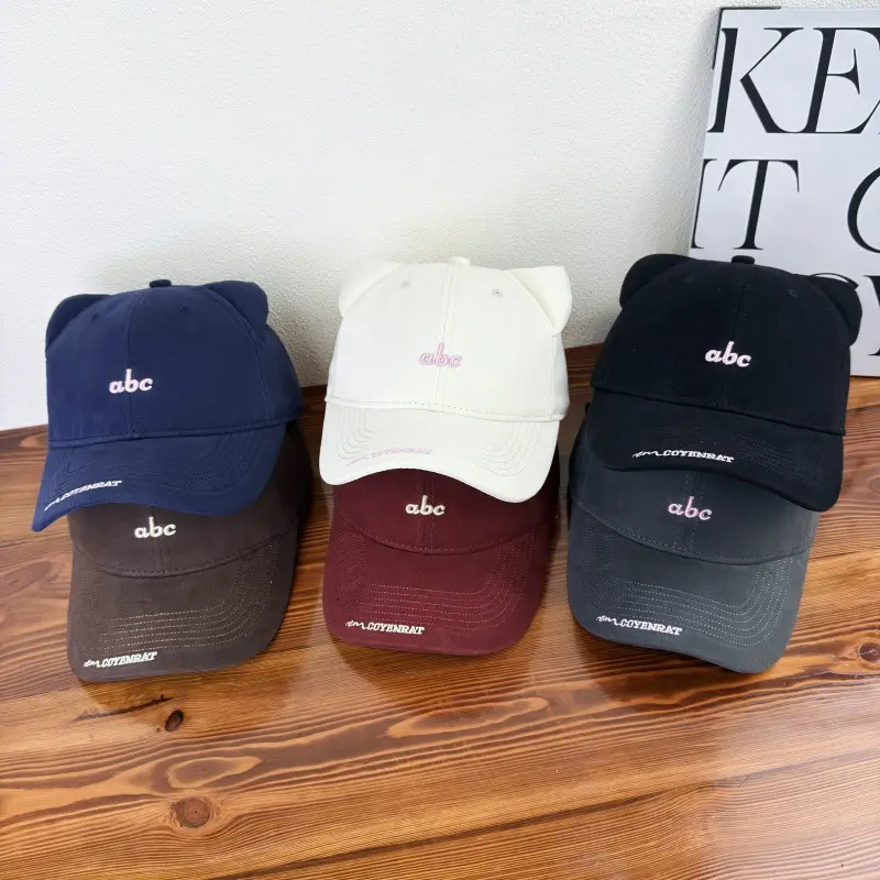 Japanese Cat Ear Cap Women White Black Embroidery — feature 8