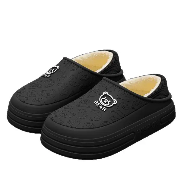 Men Cotton Slippers Green Waterproof Warm Winter Outer Wear - Image 11