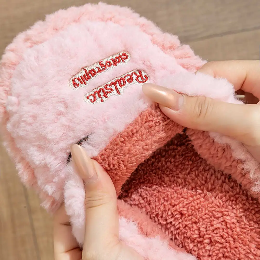 Home Cotton Slippers for Women Winter Couple Cartoon Bear Cute Cotton Slippers for Men Indoor Home Plush Warm Wool Slippers - Image 20