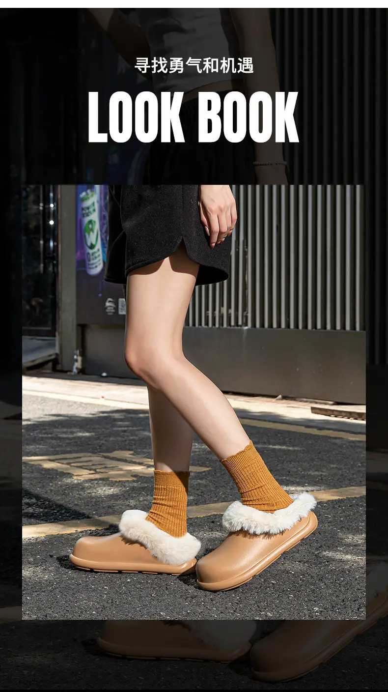 Women's Warm Wool Fluffy Slippers Black Brown Winter Home Wear — feature 10
