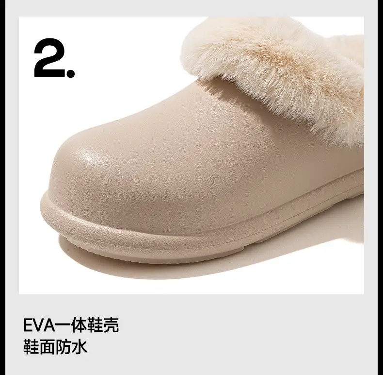 Women's Warm Wool Fluffy Slippers Black Brown Winter Home Wear — feature 5