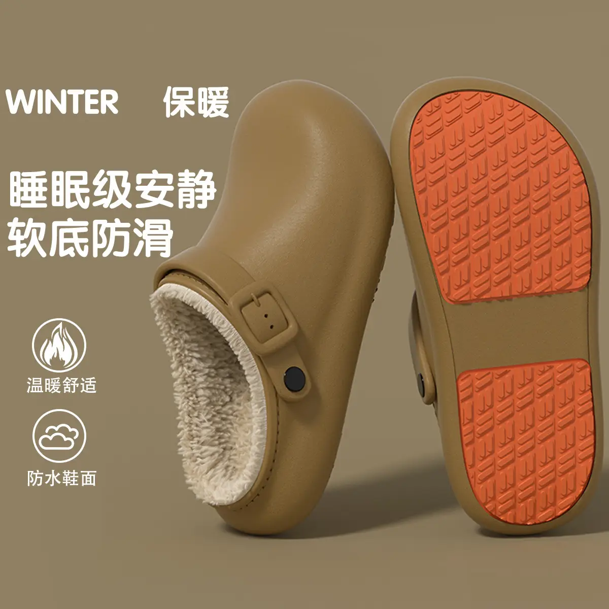 Women's Warm Wool Fluffy Slippers Black Brown Winter Home Wear - Image 4