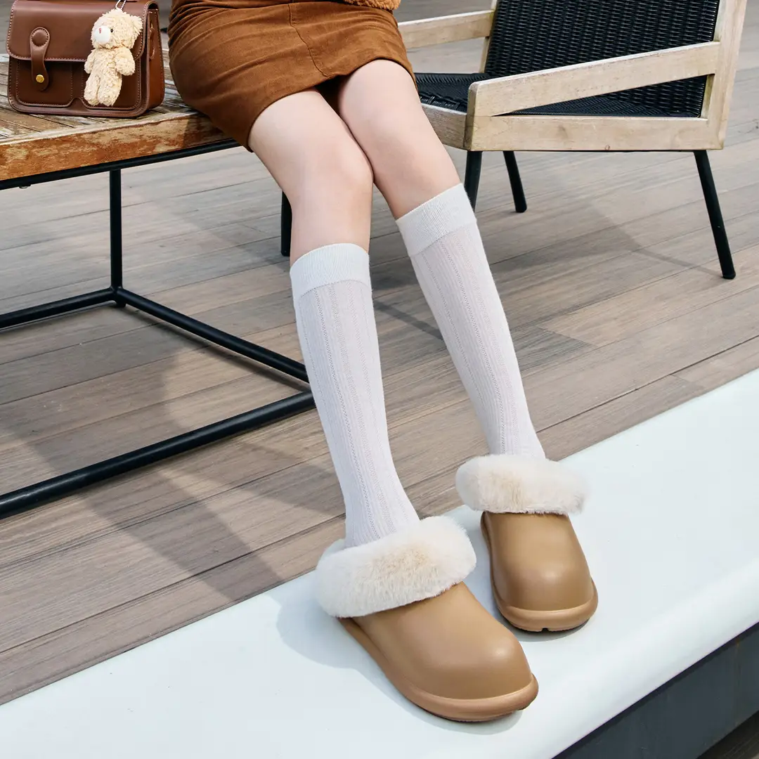 Waterproof Cotton Slippers Autumn and Winter Women's Home Indoor Plush Warm Thick-Soled Non-Slip Eva Removable Cotton Slippers for Men's Outer Wear