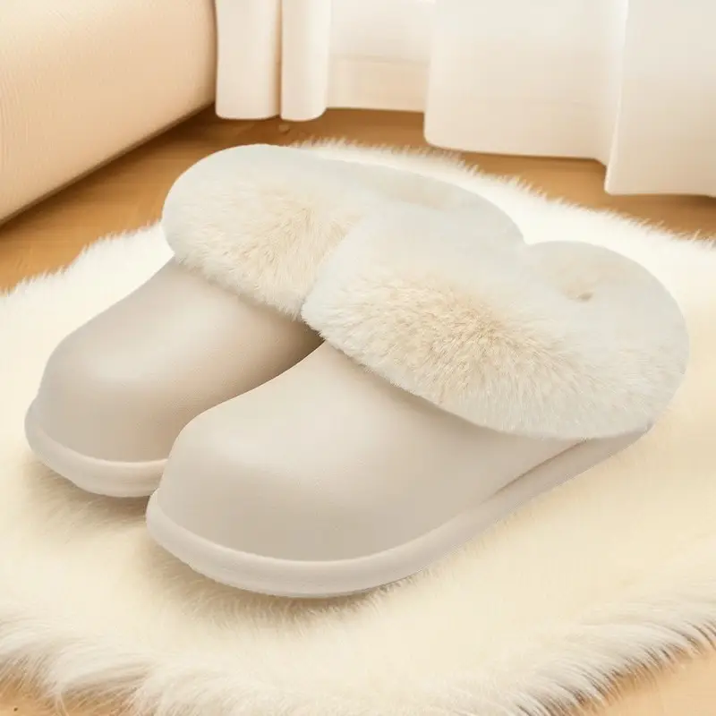 Women Waterproof Cotton Slippers Autumn Winter Warm Thick-Soled - Image 5