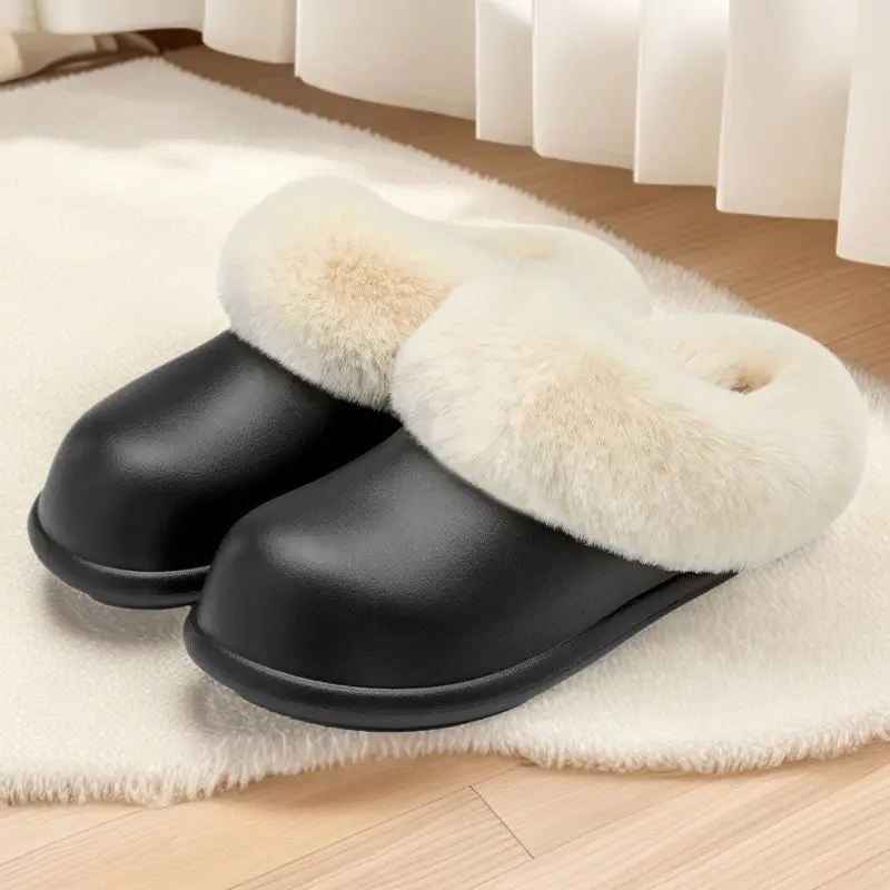 Women Waterproof Cotton Slippers Autumn Winter Warm Thick-Soled - Image 6