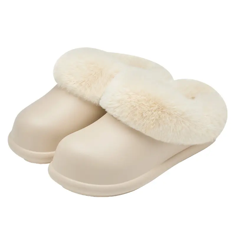 Women Waterproof Cotton Slippers Autumn Winter Warm Thick-Soled - Image 2
