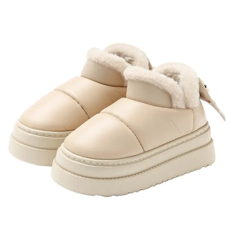 Women's Winter Plush Snow Boots with Heel
