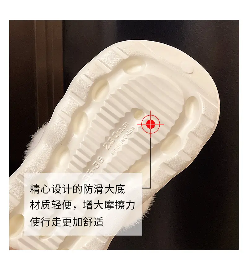 Autumn and Winter Fashion Simple Cloud Cotton Slippers with Closed Toe, Fleece-Lined, Thick-Soled, Versatile, Non-Slip, Waterproof Cotton Slippers for Women — feature 5