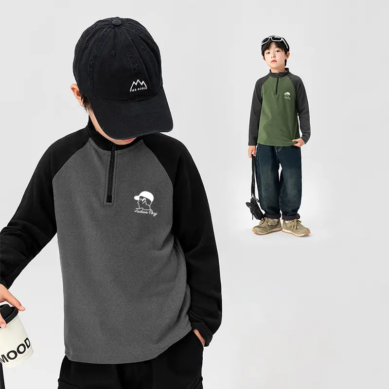 Kids New York Yankees Half Turtleneck Sweatshirt Grey Black - Image 29