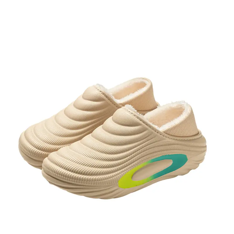 New Style Closed-Toe Waterproof Cotton Slippers with a Stepping-On-Clouds Feel, 2025 Home Cotton Shoes for Men and Women, Winter Warm Non-Slip Couple Cotton Slippers