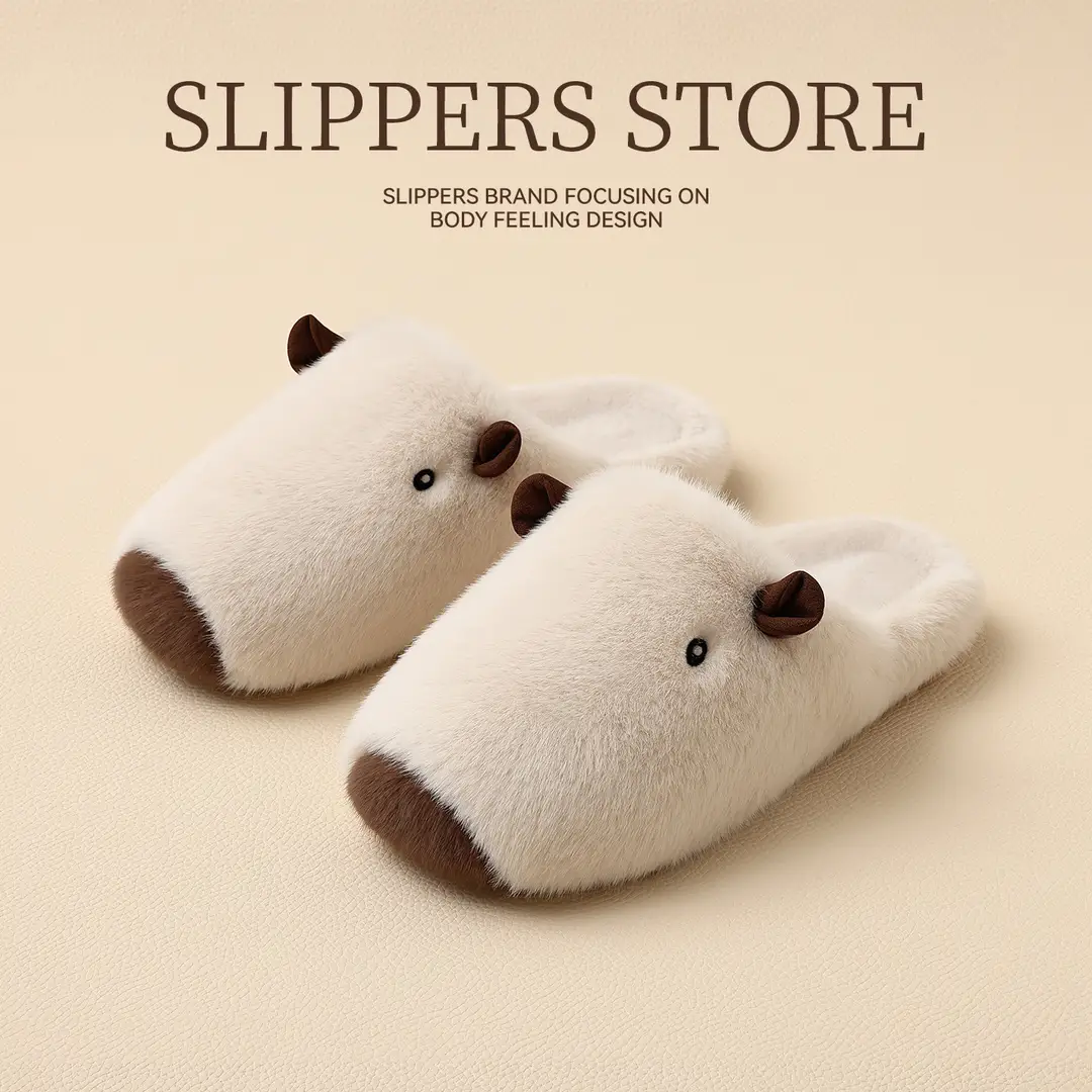 Kapibala Cartoon Cotton Slippers Women's Winter New Baotou Indoor Cute Home Use Couple Cotton Slippers Men's Wholesale - Image 5