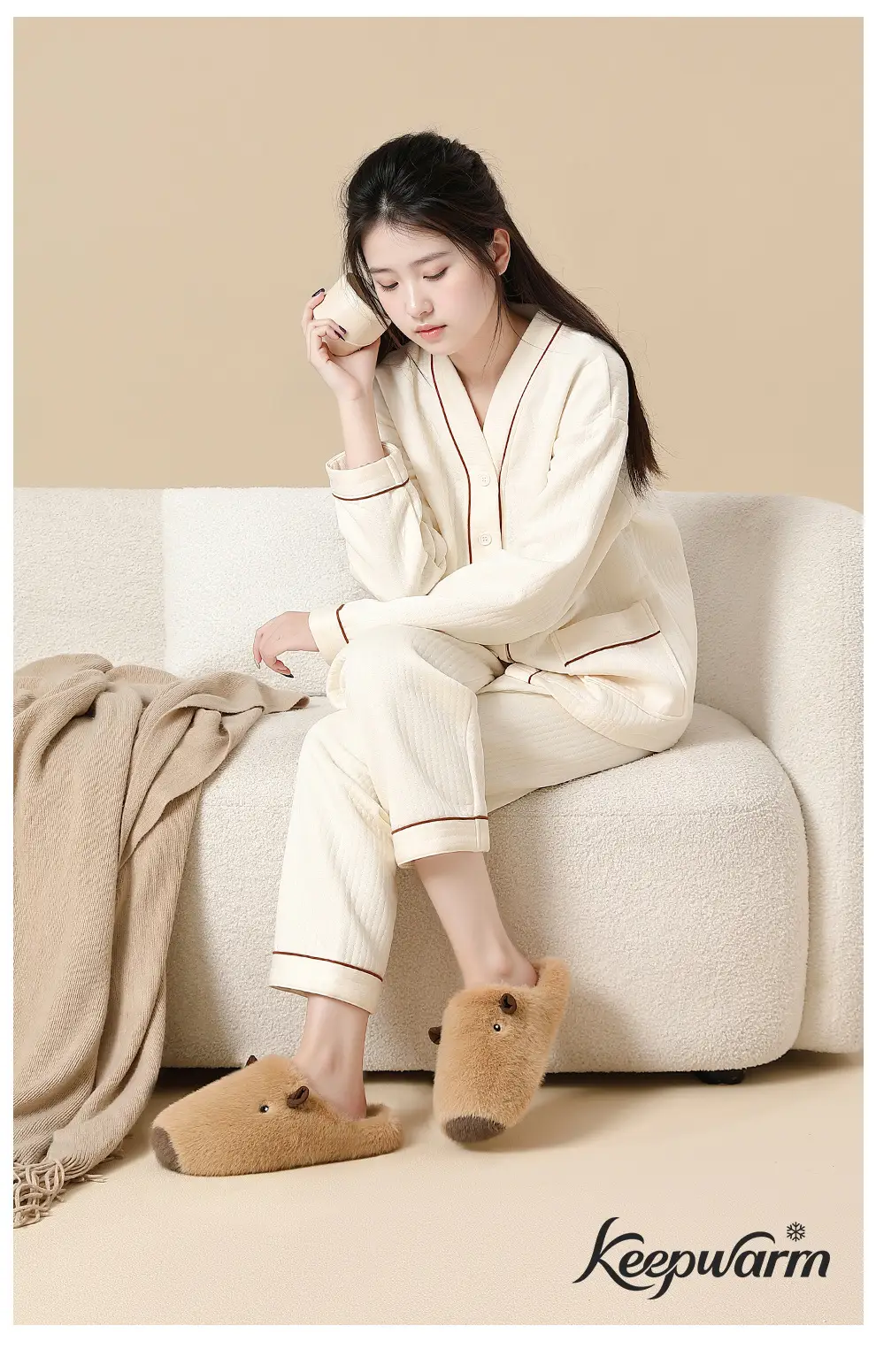 Kapibala Cartoon Cotton Slippers Women's Winter New Baotou Indoor Cute Home Use Couple Cotton Slippers Men's Wholesale — feature 3