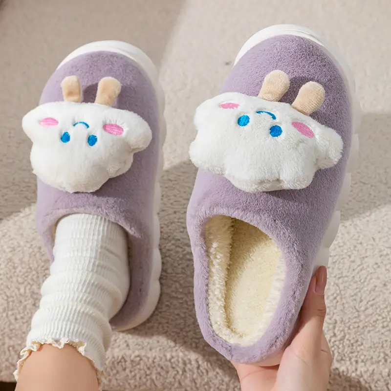 Cute Cloud Slippers for Women Purple Warm Winter - Image 6
