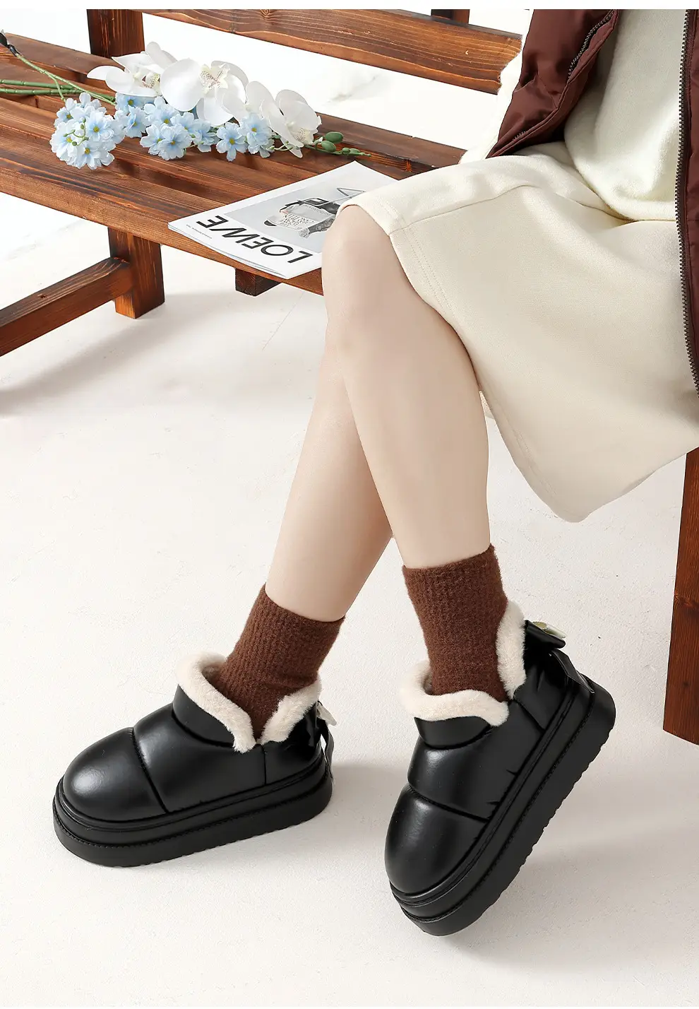 Women's Waterproof Snow Boots for Winter Outer Wear Thick-Soled Non-Slip Indoor Home Plush Warm Bag Heel Cotton Shoes for Men Wholesale — feature 8