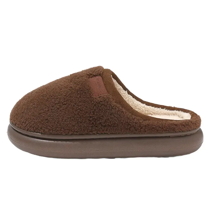 Autumn and Winter Cotton Slippers for Women and Couples, Indoor Home Use, Non-Slip, Thick-Soled, Warm, Postpartum, Plush, Men's - Image 9
