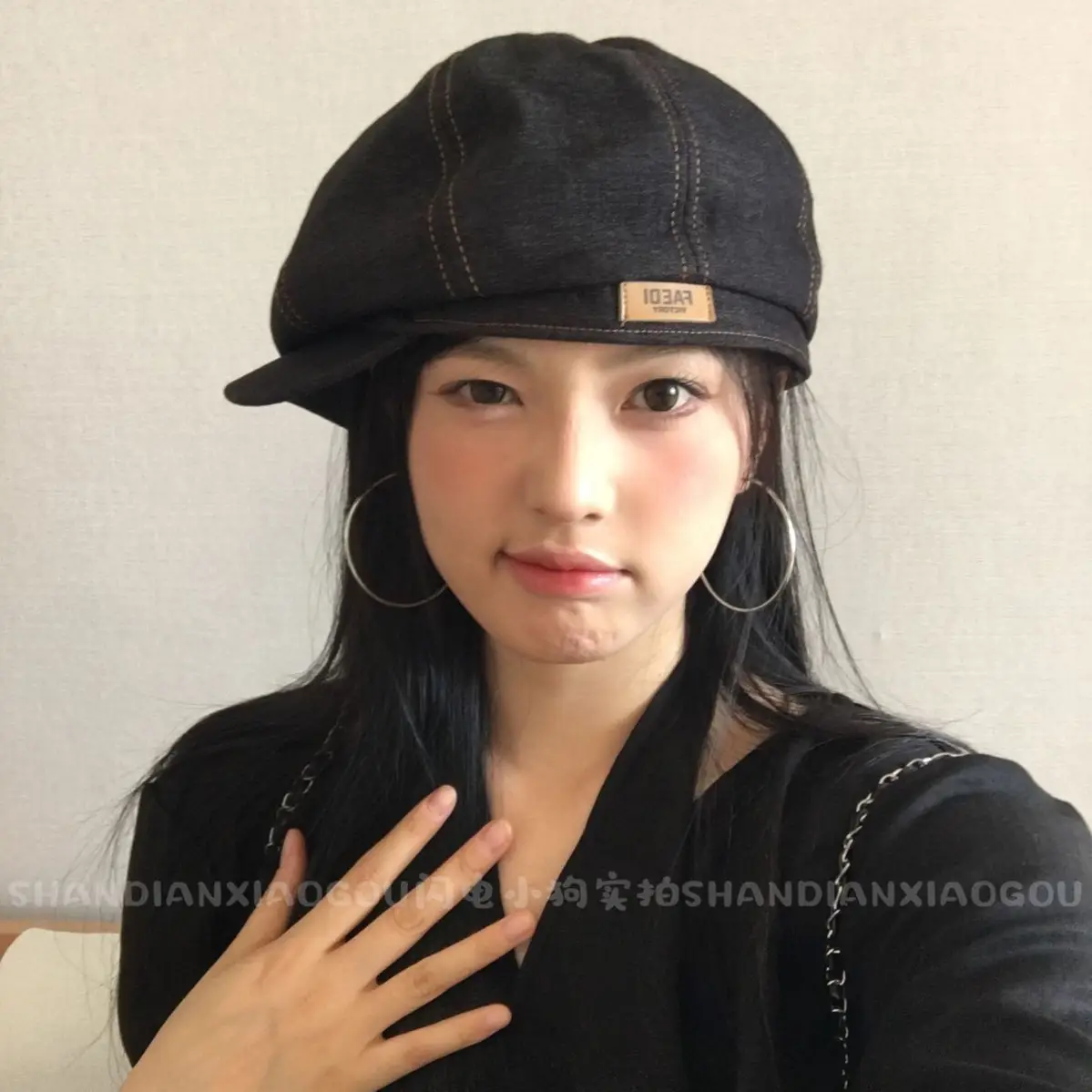 Women Retro Forward Peaked Cap Large Circumference Corduroy - Image 5