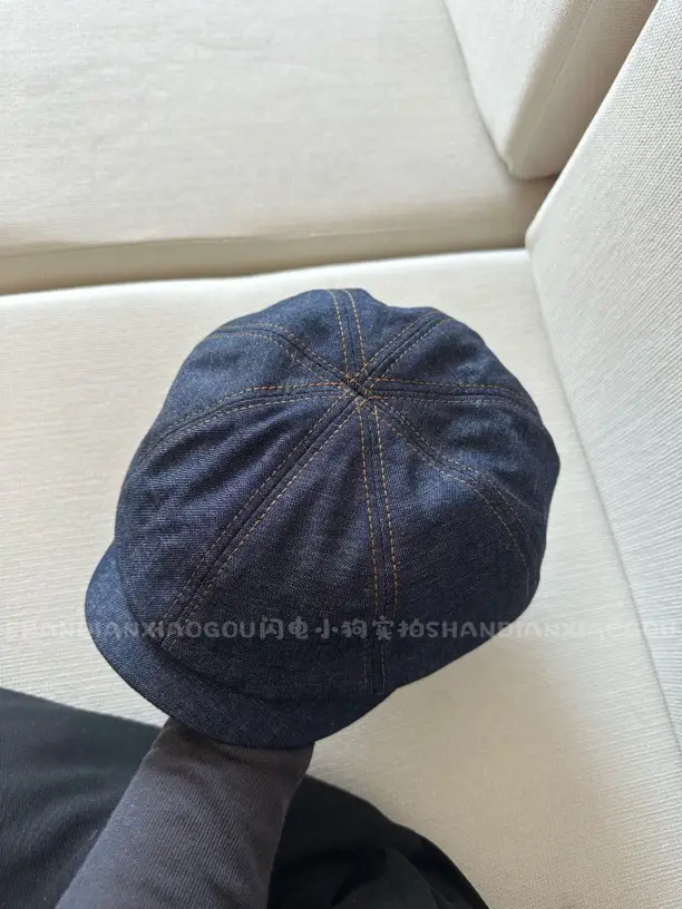 Women Retro Forward Peaked Cap Large Circumference Corduroy — feature 19