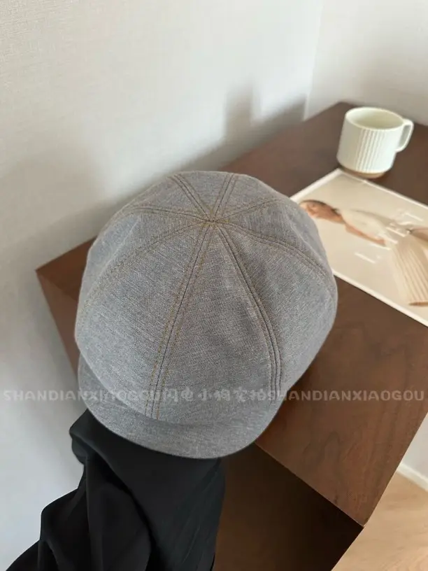 Women Retro Forward Peaked Cap Large Circumference Corduroy — feature 20