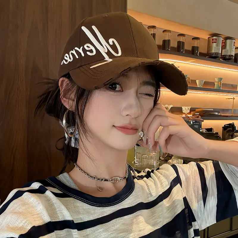2025 Women Baseball Cap with Wide Brim & Sun Protection