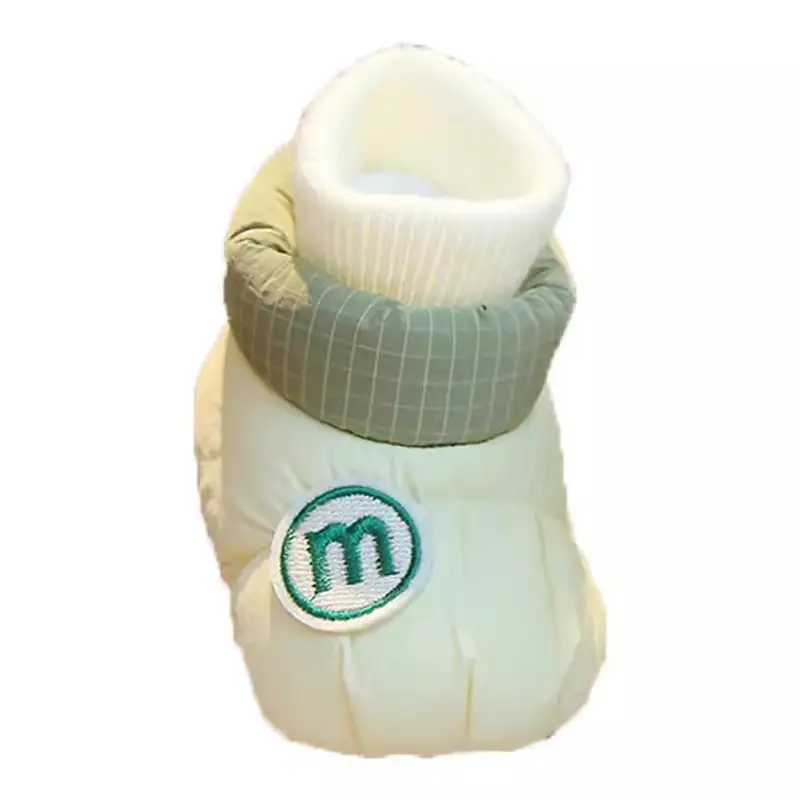 Baby Fleece Lined Toddler Shoes Cream Green Non-Slip