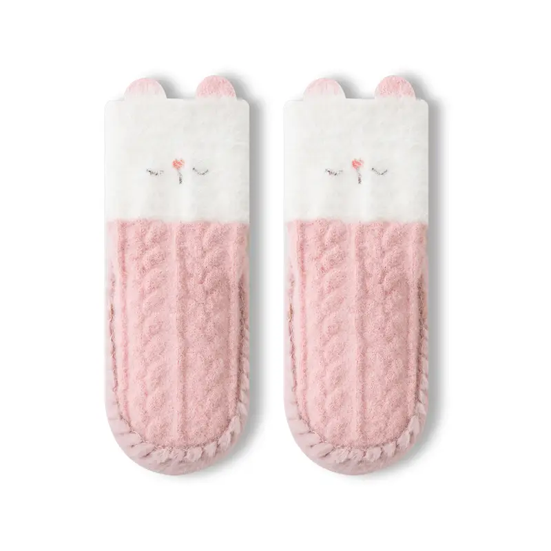 Autumn Winter Velvet Toddler Socks & Shoes Non-Slip Cartoon Design